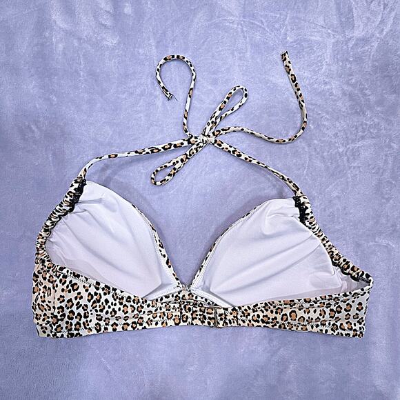 VICTORIAS SECRET Swim Adjustable Bralette Bikini Top Brown Leopard Women Large - Picture 3 of 5